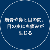 頬骨や鼻と目の間、目の奥にも痛みが生じる